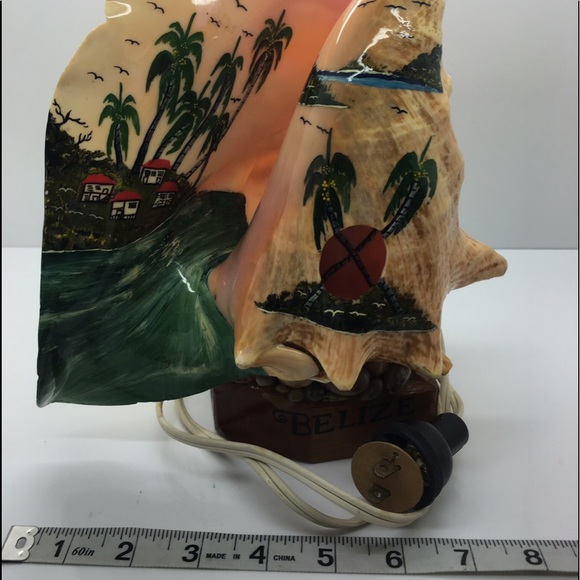 CONCH SHELL LIGHT HandPainted TIKI Bar Post WWII VERY RARE Vintage Working Lite! - Picture 16 of 16